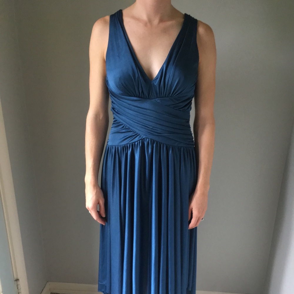 Blue formal midi dress